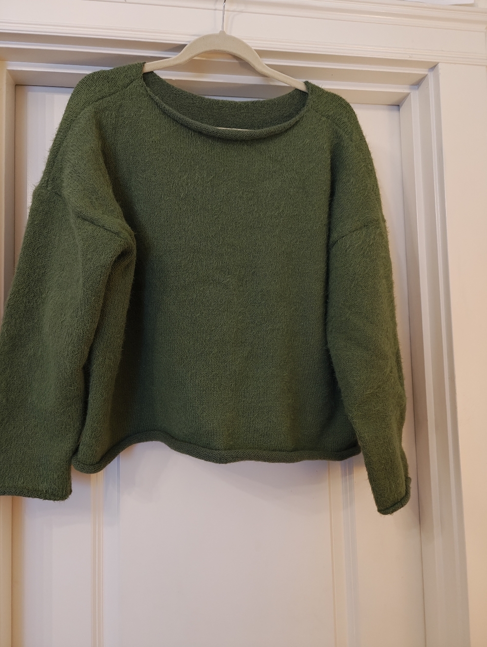 Olive Green Women's Crewneck Sweater